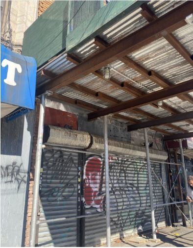 Storefront with graffiti